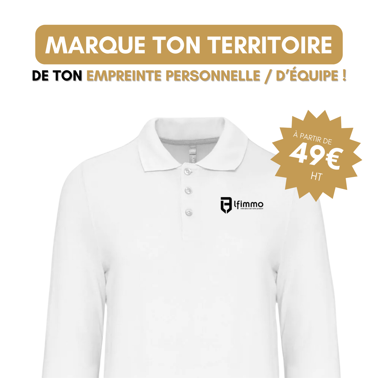 Le Polo manches longues  LF immo personnalisable !